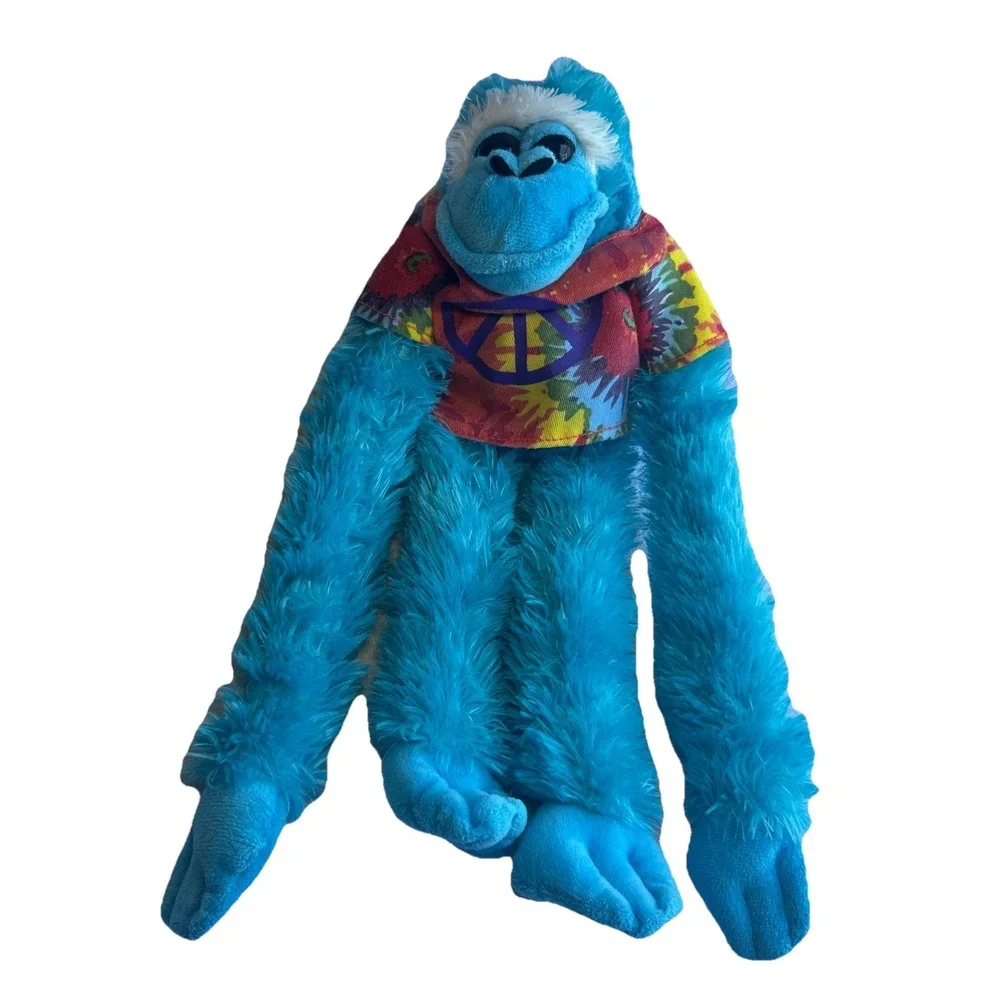 ADVENTURE PLANET Hanging Monkey Blue Plush PEACE Tie-Dyed Shirt